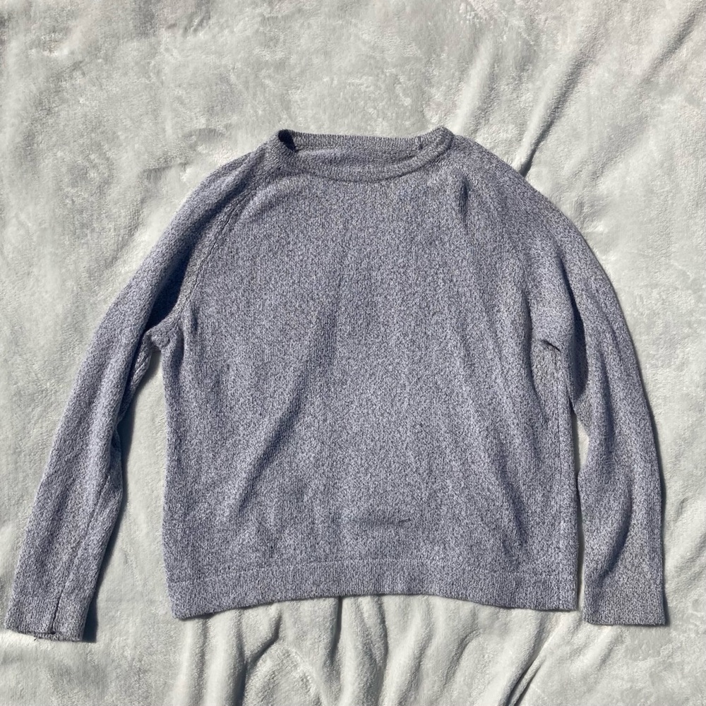 Gray White Long Sleeve Sweater